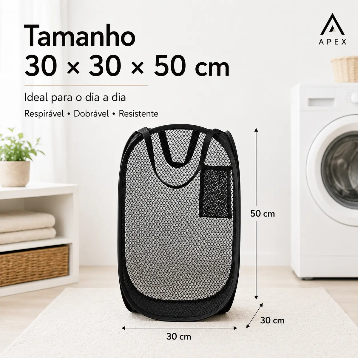 Cesto De Roupa Dobrável Organizador De Brinquedos Lavanderia Caixa Tela Pop-Up IZUSHOP