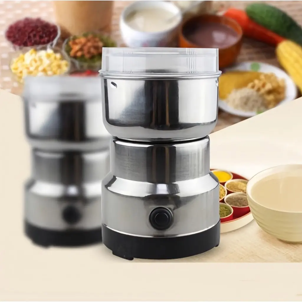 [Liquidação]Moedor Elétrico Inox Multifuncional 4 Lâminas para Café Grãos Sementes Temperos Especiarias 110V/220V