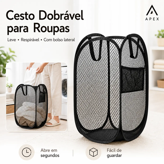 Cesto De Roupa Dobrável Organizador De Brinquedos Lavanderia Caixa Tela Pop-Up IZUSHOP