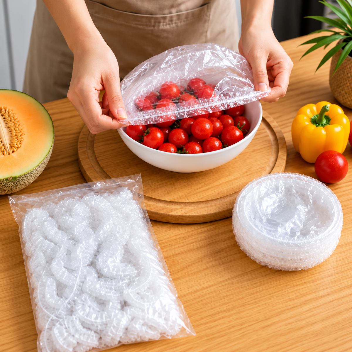 Kit Tampas Plásticas Elásticas Para Cobrir Alimentos Geladeira