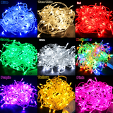 Cordão de Luz Natal Pisca Pisca 100 Led 9m 8 Funções Fio Transparente IZUSHOP