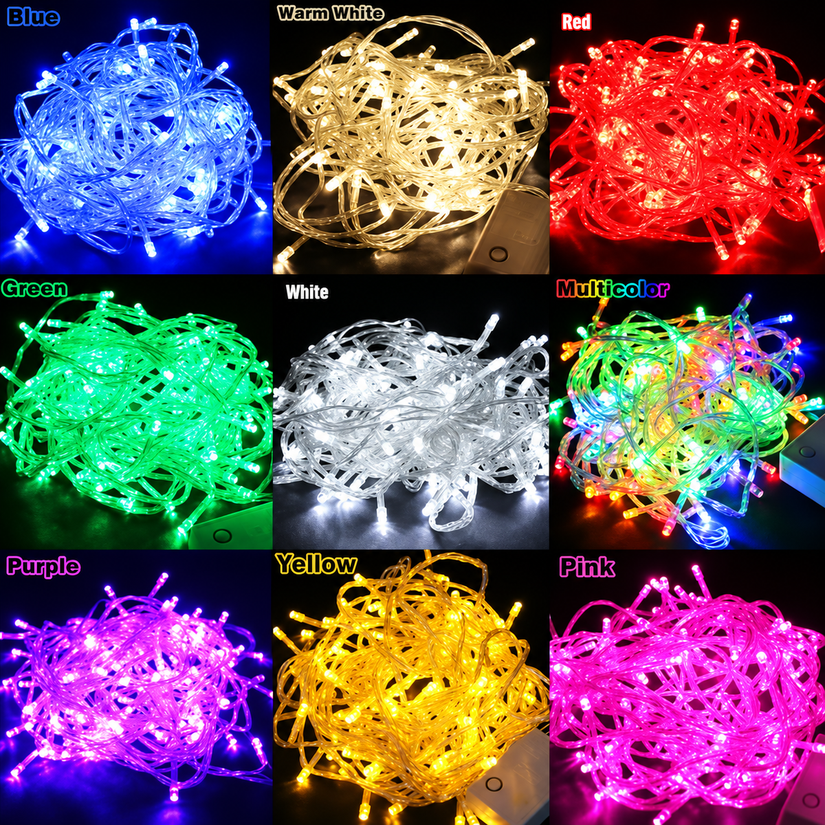 Cordão de Luz Natal Pisca Pisca 100 Led 9m 8 Funções Fio Transparente IZUSHOP