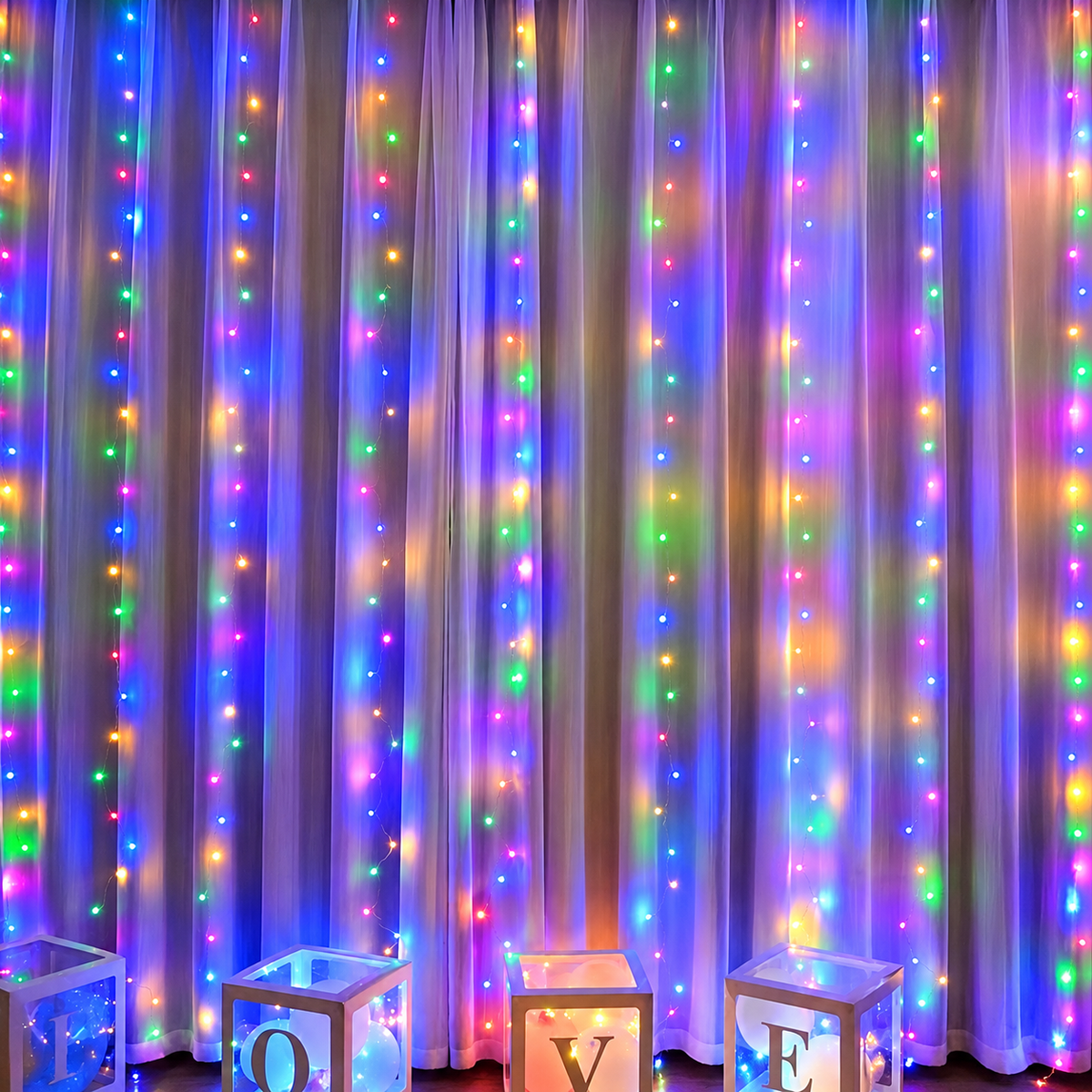 Cortina Led 3x3 Metros 300 LEDs Festa Casamento Eventos Natal Iluminação