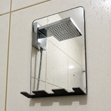 Espelho de Banheiro para Barbear/Depilar com Suporte em Acrilico Espelhado 2mm Anti-Embaçante