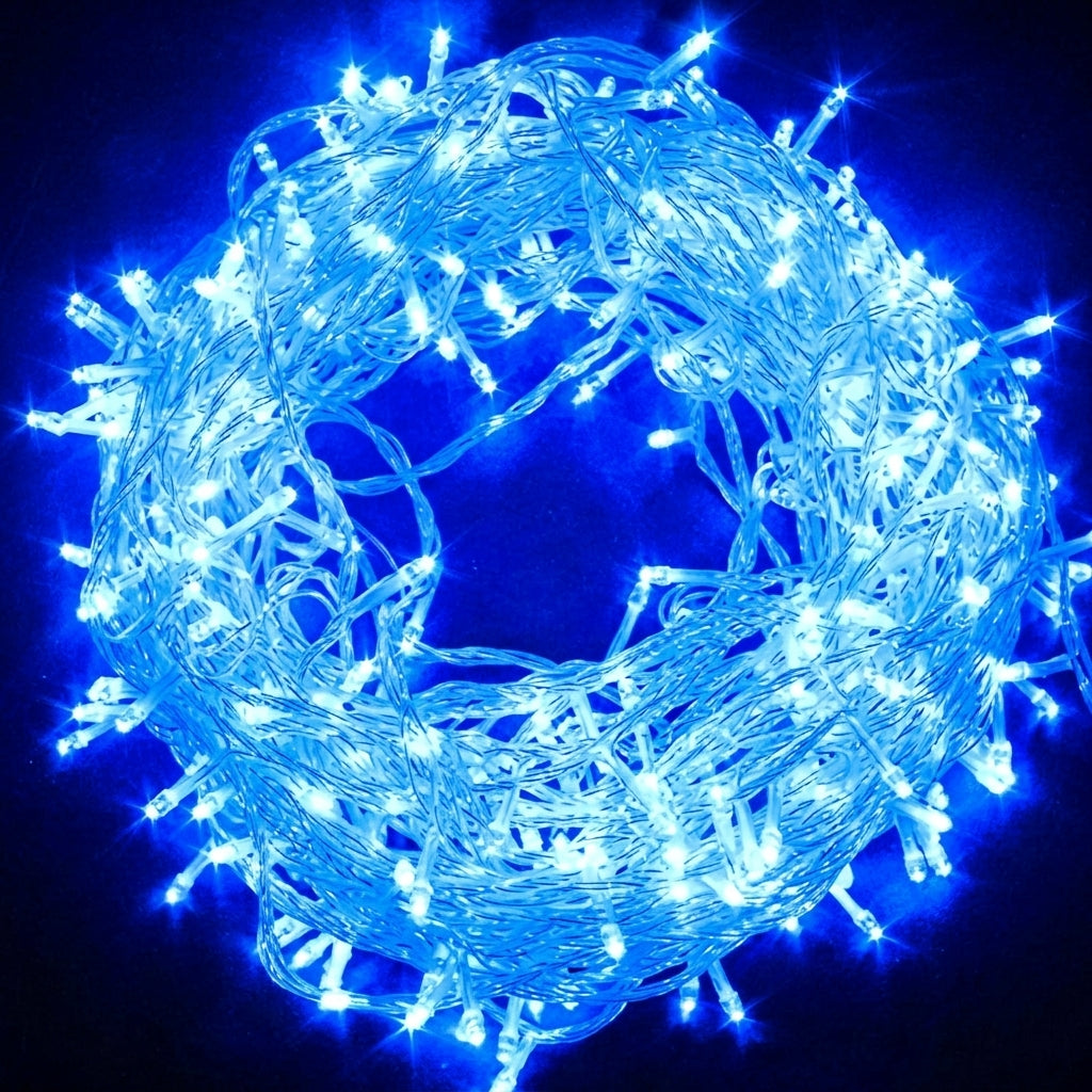 Cordão de Luz Natal Pisca Pisca 100 Led 9m 8 Funções Fio Transparente IZUSHOP