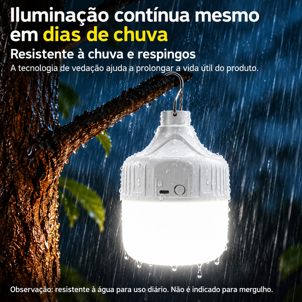 [KIT 2] Luz de Emergência Recarregável – Impermeável, para Feiras Noturnas