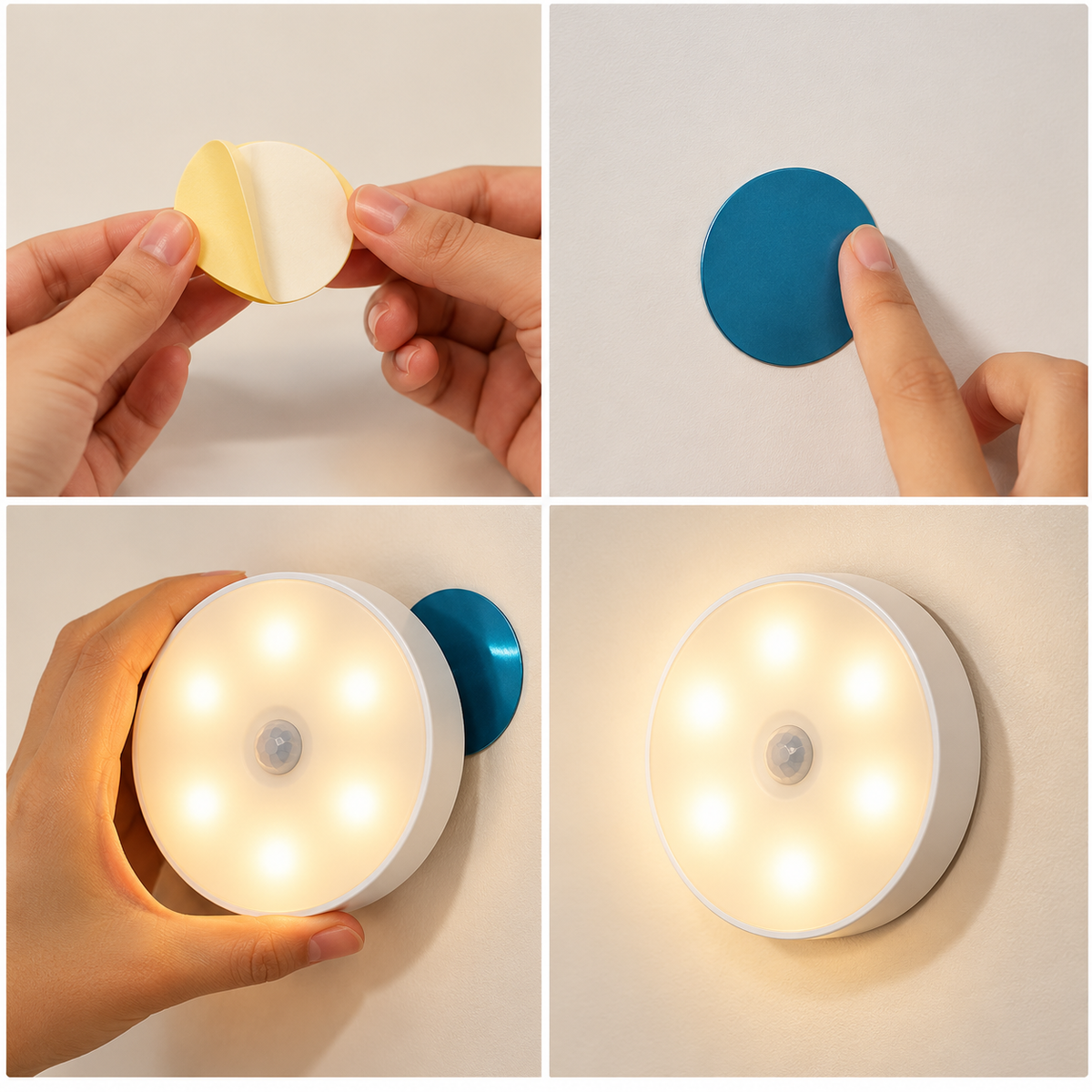 Luz Lâmpada com Sensor de Presença Luminária LED Sem fio Recarregável