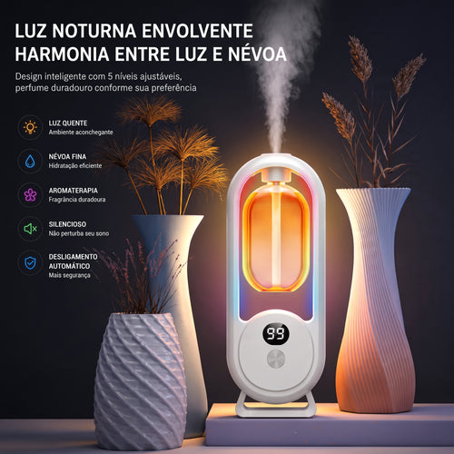 Difusor Automático de Aroma com Luz Noturna, Display Digital, para Uso Doméstico IZUAROMA