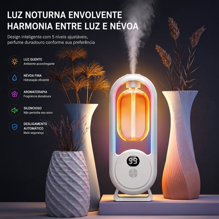 Difusor Automático de Aroma com Luz Noturna, Display Digital, para Uso Doméstico IZUAROMA
