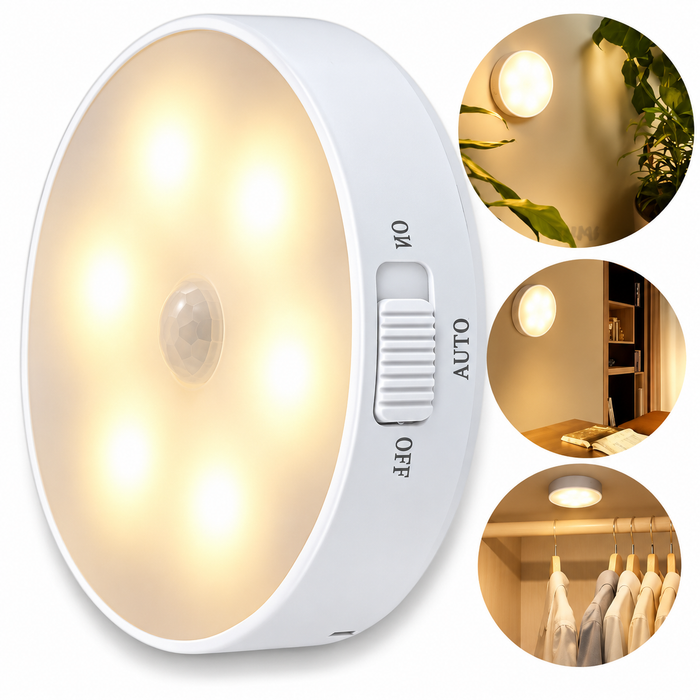 Luz Lâmpada com Sensor de Presença Luminária LED Sem fio Recarregável