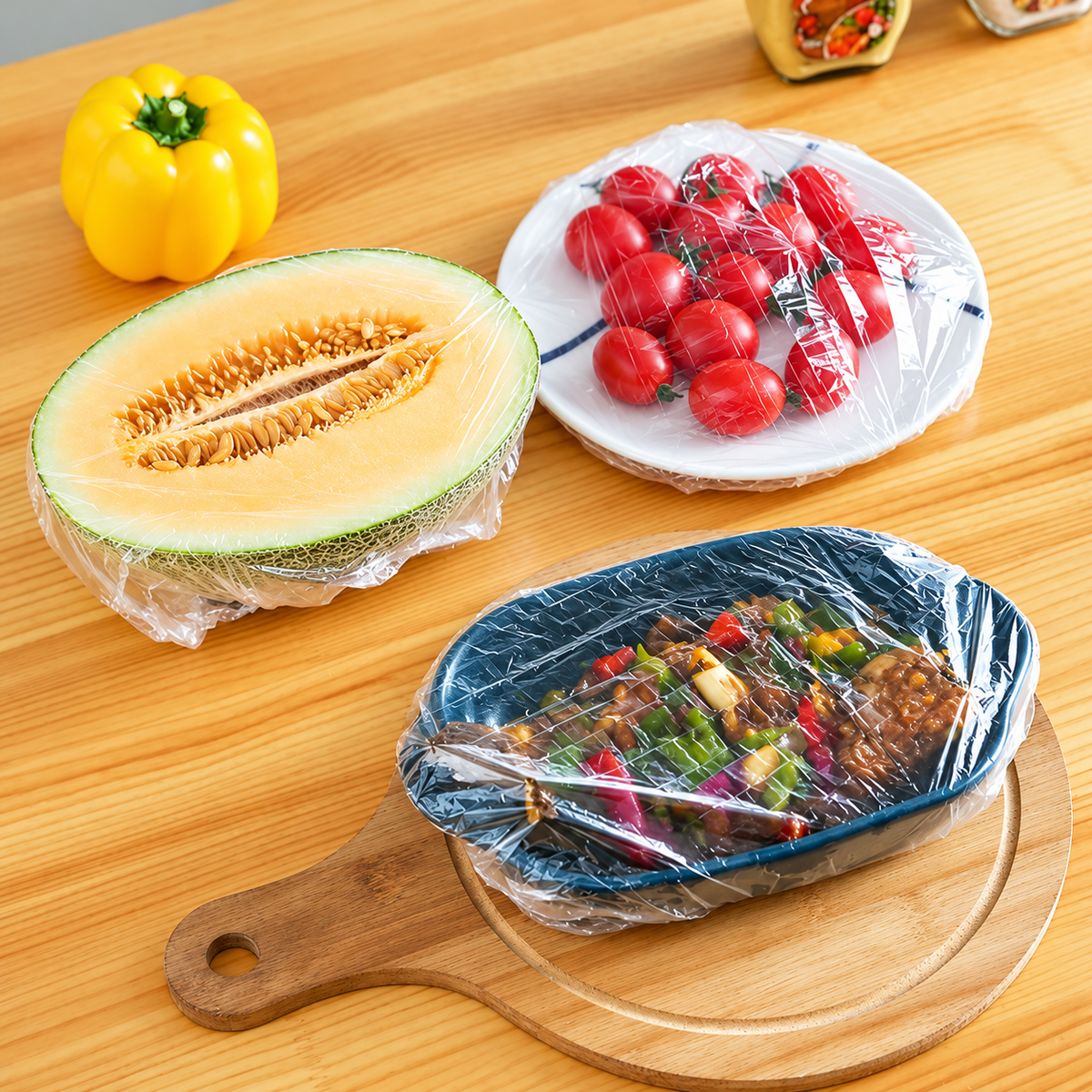 Kit Tampas Plásticas Elásticas Para Cobrir Alimentos Geladeira