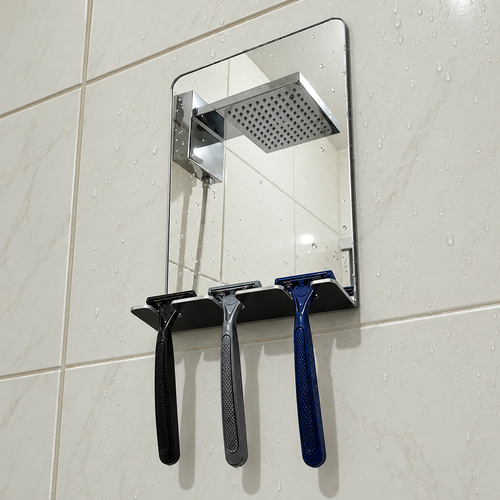 Espelho de Banheiro para Barbear/Depilar com Suporte em Acrilico Espelhado 2mm Anti-Embaçante