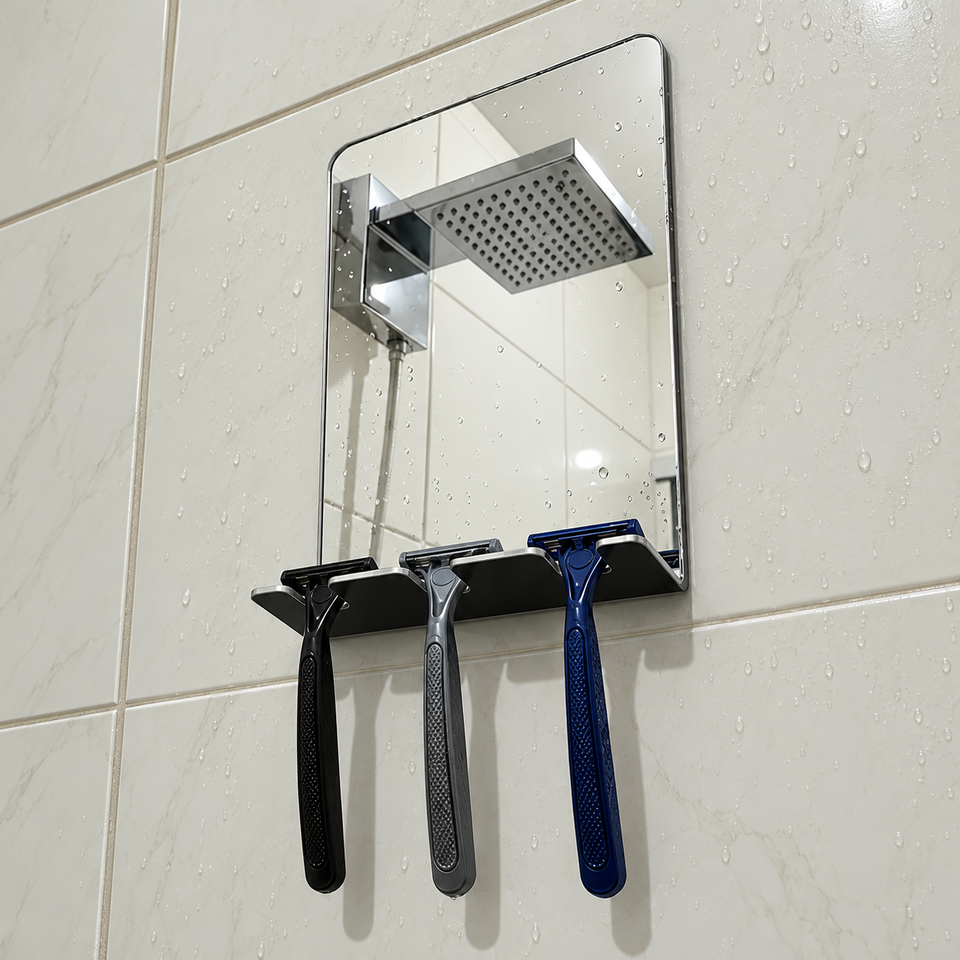 Espelho de Banheiro para Barbear/Depilar com Suporte em Acrilico Espelhado 2mm Anti-Embaçante