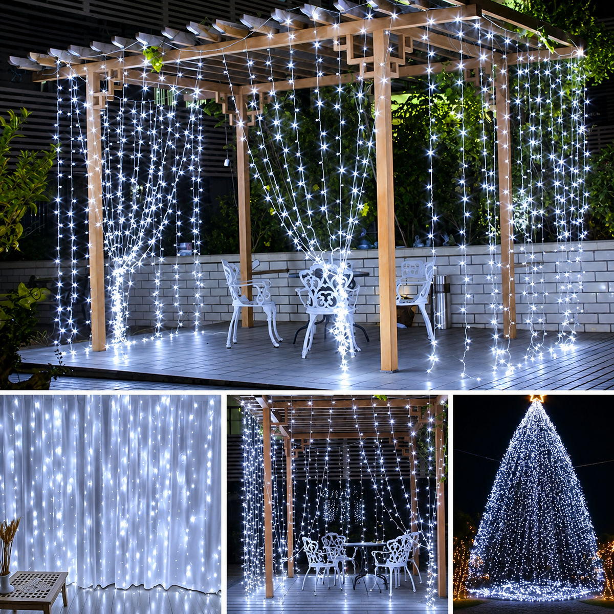 Cortina Led 3x3 Metros 300 LEDs Festa Casamento Eventos Natal Iluminação