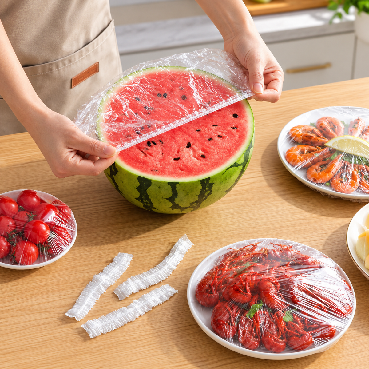 Kit Tampas Plásticas Elásticas Para Cobrir Alimentos Geladeira