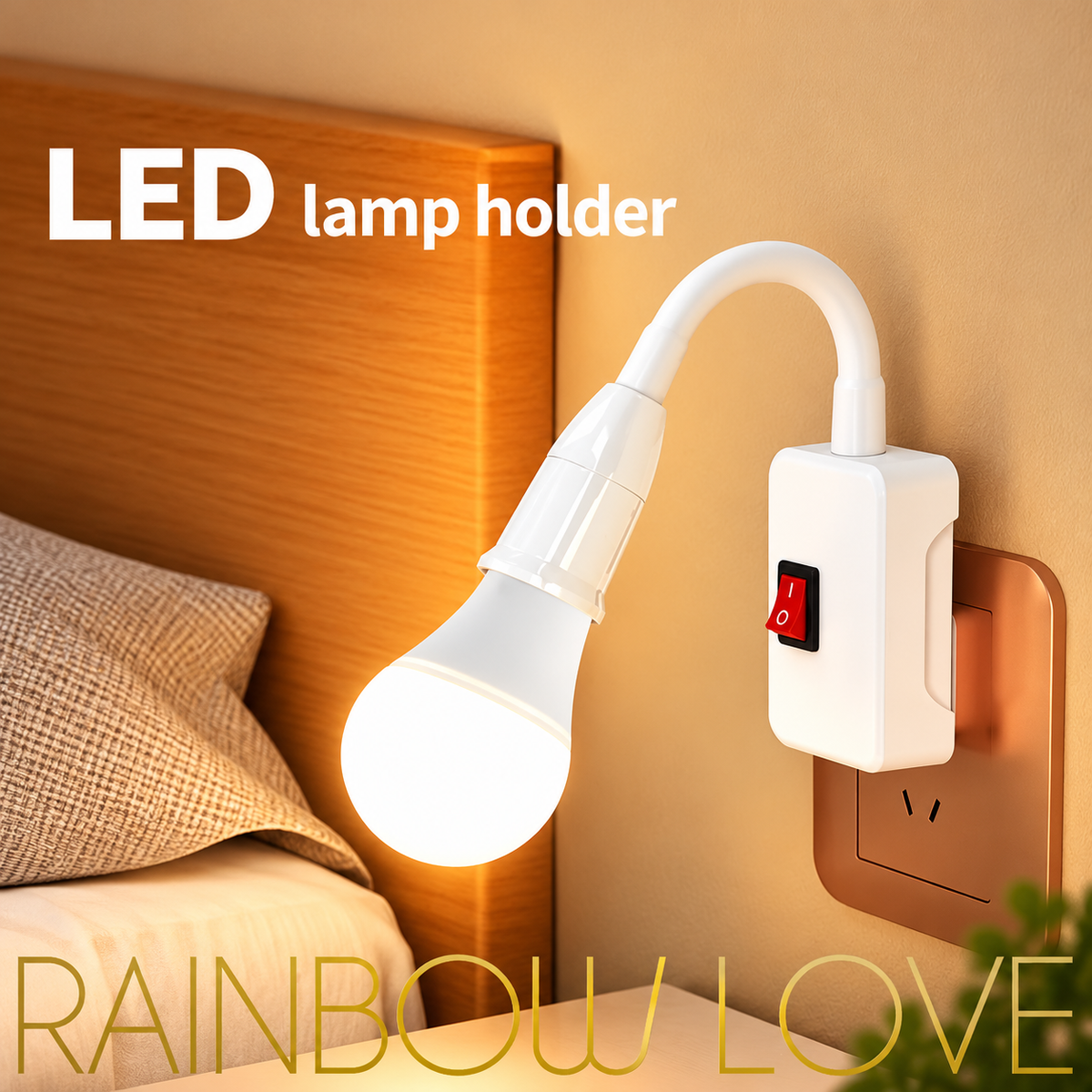 Tomada De Lâmpada E27 110-220V Extensor De Soquete Doméstico Com Interruptor Dois Plugues