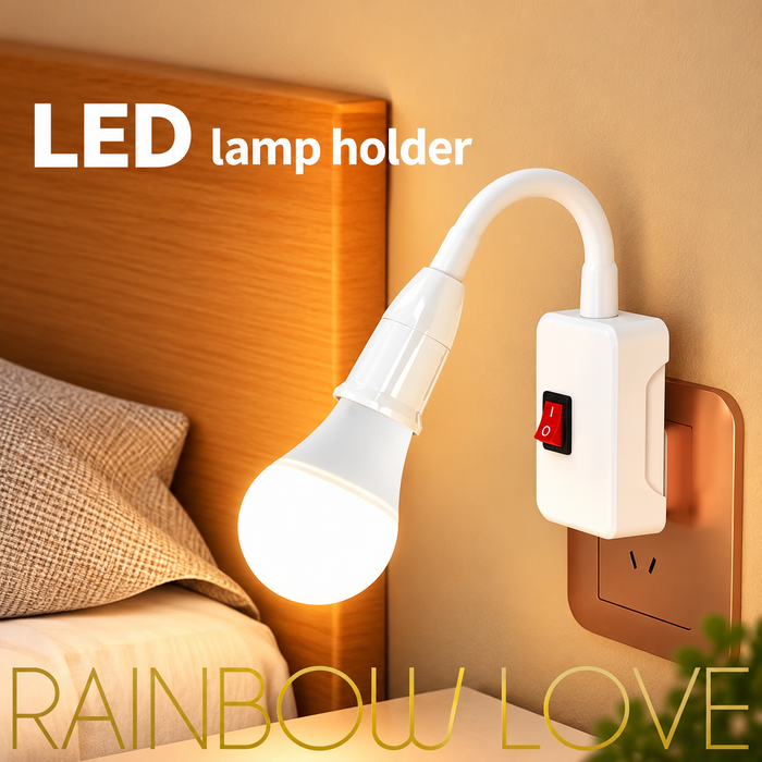 Tomada De Lâmpada E27 110-220V Extensor De Soquete Doméstico Com Interruptor Dois Plugues