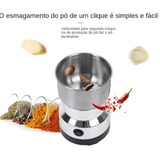 [Liquidação]Moedor Elétrico Inox Multifuncional 4 Lâminas para Café Grãos Sementes Temperos Especiarias 110V/220V