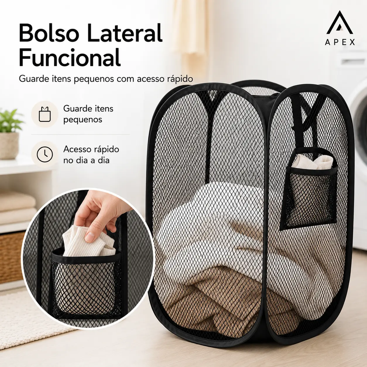 Cesto De Roupa Dobrável Organizador De Brinquedos Lavanderia Caixa Tela Pop-Up IZUSHOP