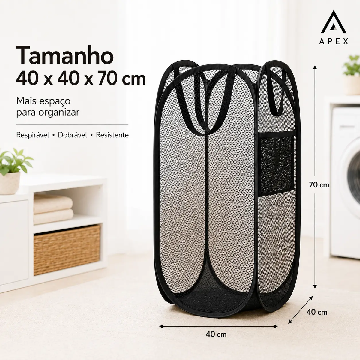 Cesto De Roupa Dobrável Organizador De Brinquedos Lavanderia Caixa Tela Pop-Up IZUSHOP