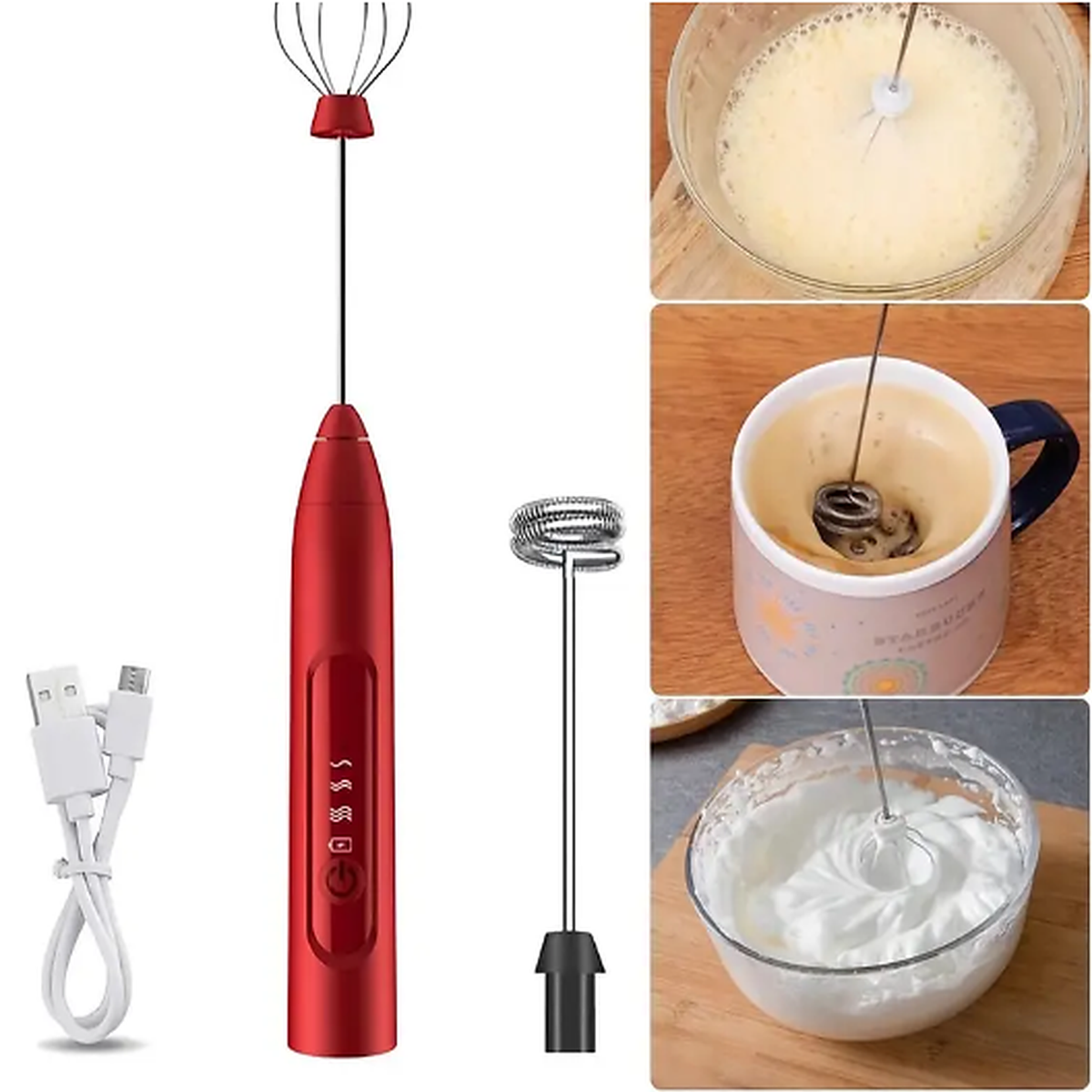 Batedor Misturador Mixer Elétrico para Bebidas Leite Café Clara de Ovo 2 em 1 taobiju